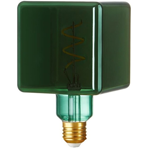E27 4W dimmbare LED-Lampe - Ice Cube C95, Metallic Grün, Filament Flex, 2700K