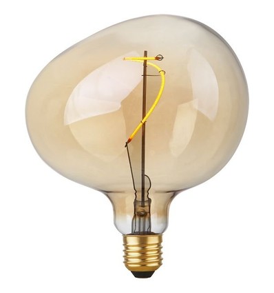 E27 4W dimmbare LED-Lampe - G150, Filament Flex Snoopy, 2200K, Goldglas