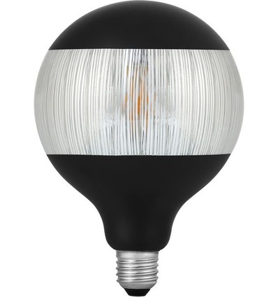 E27 4W dimmbare LED-Lampe - G125, Laser Stripe, Schwarz/Silber, 2500K, 120lm