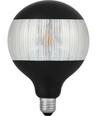 E27 4W dimmbare LED-Lampe - G125, Laser Stripe, Schwarz/Silber, 2500K, 120lm
