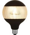 E27 4W dimmbare LED-Lampe - G125, Laser Stripe, Schwarz/Silber, 2500K, 120lm