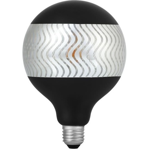 E27 4W dimmbare LED-Globe - G125, Laser Ripple, Black Silver, 2500K