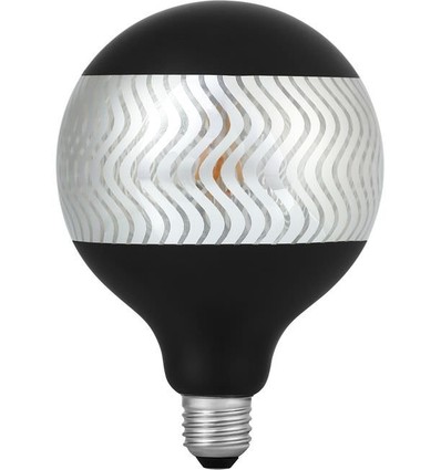 E27 4W dimmbare LED-Globe - G125, Laser Ripple, Black Silver, 2500K