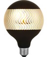 E27 4W dimmbare LED-Globe - G125, Laser Ripple, Black Silver, 2500K