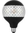E27 4W dimmbare LED Globe-Lampe - G125, Laser Blox, 120lm, 2500K, Schwarz/Silber