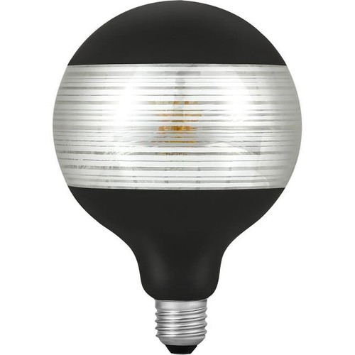 E27 4W dimmbare LED-Globe - G125, Laser Line, Schwarz/Silber, 2500K, 120lm