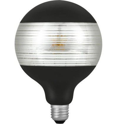 E27 4W dimmbare LED-Globe - G125, Laser Line, Schwarz/Silber, 2500K, 120lm