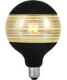 E27 4W dimmbare LED-Globe - G125, Laser Line, Schwarz/Silber, 2500K, 120lm