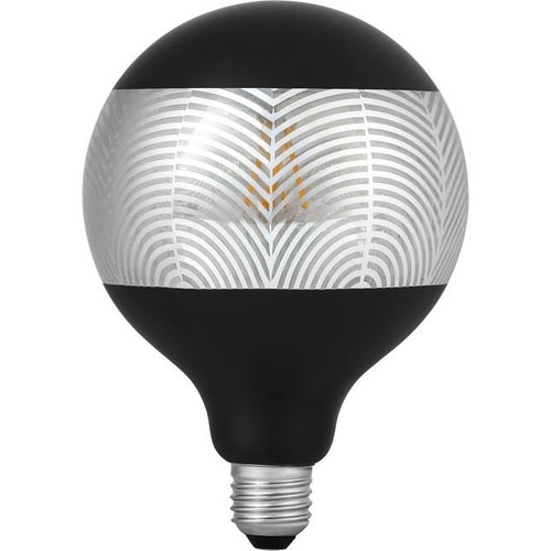 E27 4W dimmbare LED-Lampe - G125, Laser Leaf, Schwarz/Silber, 120lm, 2500K