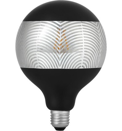 E27 4W dimmbare LED-Lampe - G125, Laser Leaf, Schwarz/Silber, 120lm, 2500K