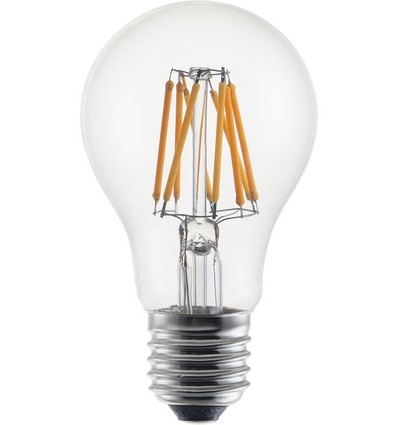 E27 6W DimToWarm LED-Filament-Lampe - A60, 600lm, dimmbar, Klarglas, 2200K-2700K