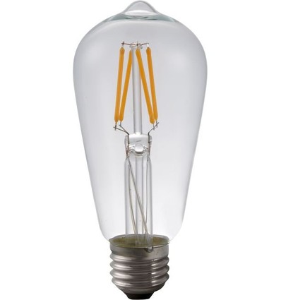 E27 4W dimmbare LED Rustika Lampe - ST58, Filament, 2500K, Klarglas