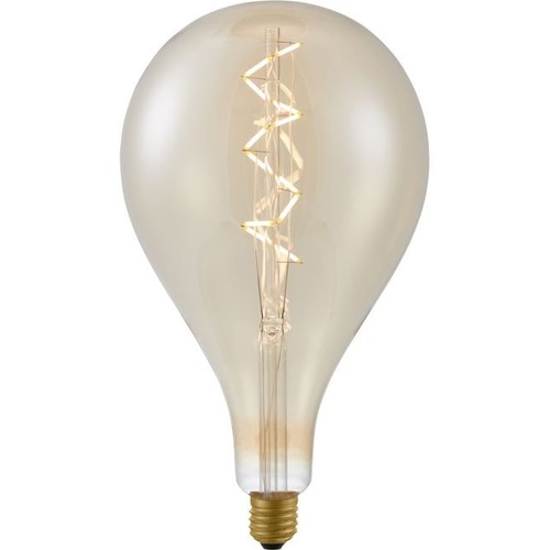 E27 6W dimmbare XXL Filament LED-Lampe - A165, Spiral, 2200K, Goldglas