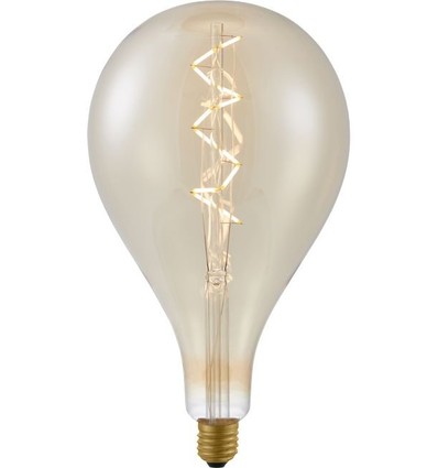 E27 6W dimmbare XXL Filament LED-Lampe - A165, Spiral, 2200K, Goldglas