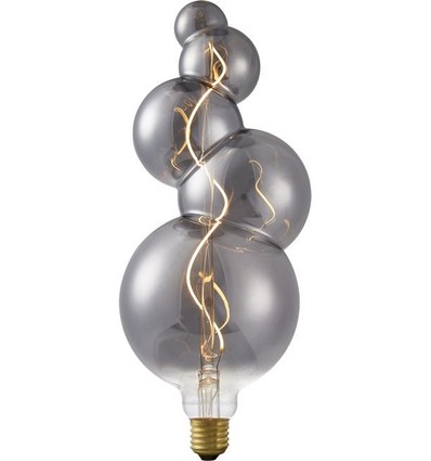 E27 4W XXL Flex Bubble-5 LED-Lampe - 100lm, 2200K, dimmbar, Rauchglas, Filament