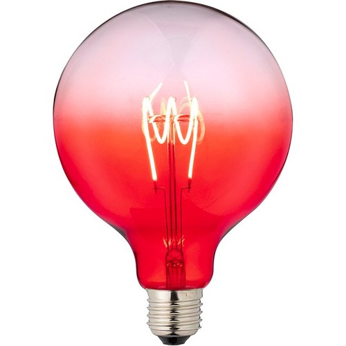E27 4W dimmbare LED-Lampe - G125, rot, Flex Filament, 140lm