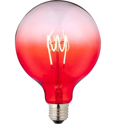 E27 4W dimmbare LED-Lampe - G125, rot, Flex Filament, 140lm