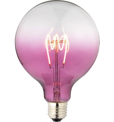 E27 4W dimmbare LED-Filament-Lampe - G125, Flex Globe, lila Glas, 140lm