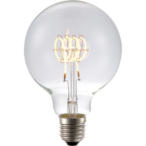 E27 4,5W dimmbare LED-Lampe - G95, Filament Flex, 2200K, 190lm, Klarglas
