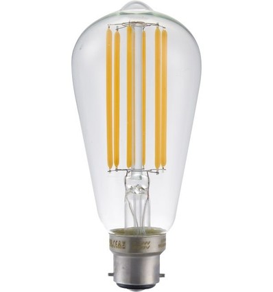 B22d 6,5W dimmbare LED-Lampe - ST58 Rustika, Filament, Klarglas, 2700K