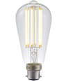 B22d 6,5W dimmbare LED-Lampe - ST58 Rustika, Filament, Klarglas, 2700K