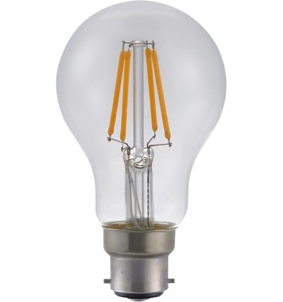 BA22d 4W dimmbare LED-Lampe - A60, Filament, 320lm, 2500K, Klarglas