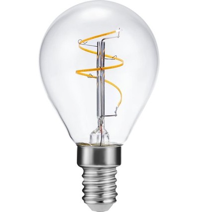 E14 3,2W dimmbare LED-Tropfenlampe - Slim Flex Filament, G45, 320lm, 2200K, Klarglas