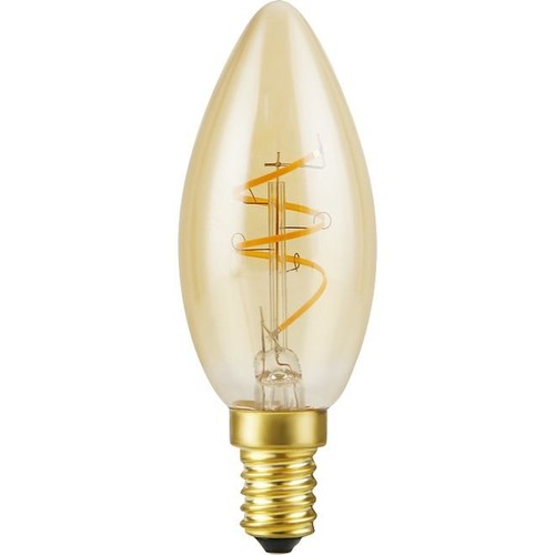 E14 2,9W Slim Flex dimmbare LED-Tropfenlampe - C35, 250lm, 2200K, Goldglas, Filament