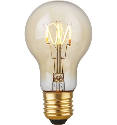 E27 4,2W dimmbare LED-Lampe - A60, Flex Filament, 2200K, Goldglas, 470lm