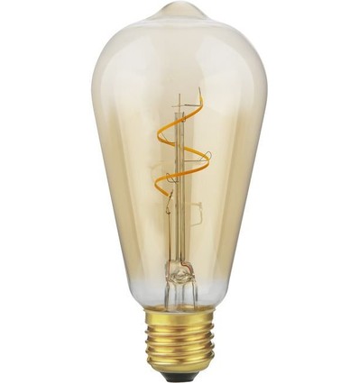 E27 2,9W dimmbare LED-Lampe - Slim Flex Filament, ST64, 2200K, Gold, 250lm