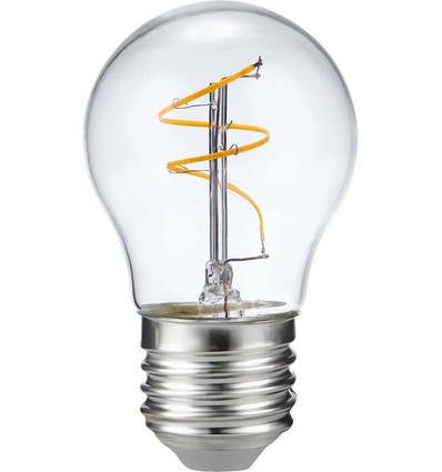 E27 3,2W dimmbare LED-Tropfenlampe - G45, Slim Flex Filament, 2200K, Klarglas