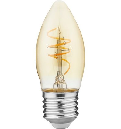E27 4,2W dimmbare Slim Flex LED-Kerzenlampe - C35, 470lm, Goldglas, 2200K