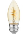 E27 4,2W dimmbare Slim Flex LED-Kerzenlampe - C35, 470lm, Goldglas, 2200K
