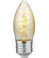 E27 4,2W dimmbare Slim Flex LED-Kerzenlampe - C35, 470lm, Goldglas, 2200K