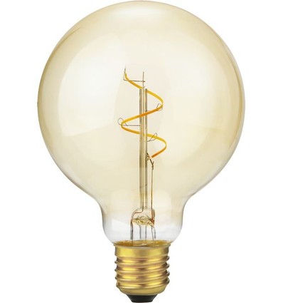 E27 4,2W dimmbar Slim Flex Filament - G95, 470lm, 2200K, Gold, Globe