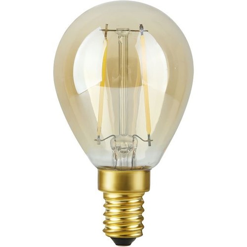 E14 2,9W dimmbare LED-Tropfenlampe - G45, Filament, 2200K, Goldglas, 250lm