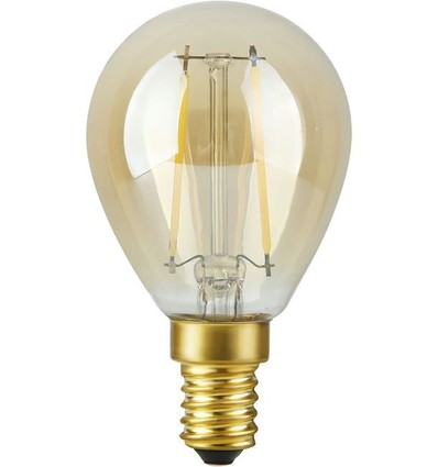 E14 2,9W dimmbare LED-Tropfenlampe - G45, Filament, 2200K, Goldglas, 250lm