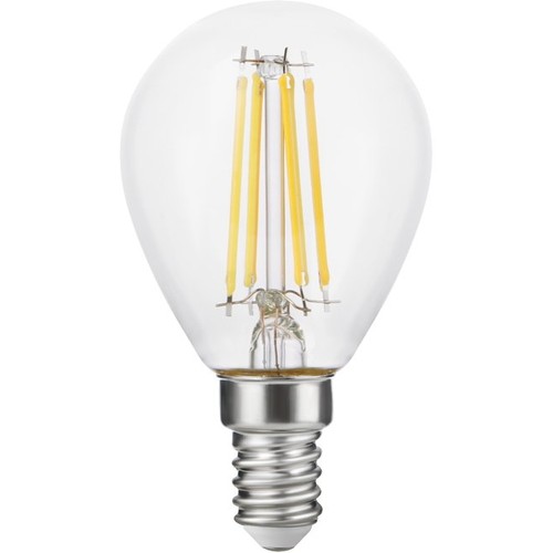 E14 4,7W dimmbare LED-Tropfenlampe - G45, Filament, 470lm, 2500K, Klarglas