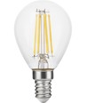 E14 4,7W dimmbare LED-Tropfenlampe - G45, Filament, 470lm, 2500K, Klarglas