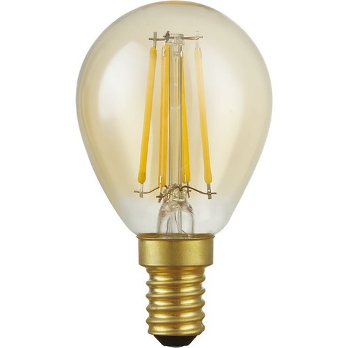 E14 4,7W dimmbare LED-Tropfenlampe - G45, Filament, 2200K, Goldglas, 470lm