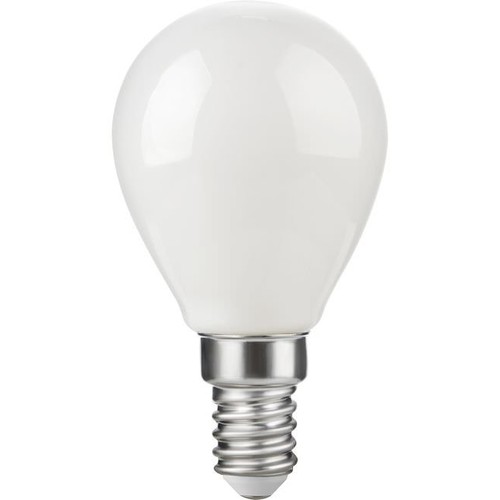 E14 4,7W dimmbare LED-Tropfenlampe - G45, Filament, Opalglas, 2500K, 470lm