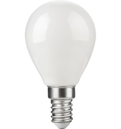 E14 4,7W dimmbare LED-Tropfenlampe - G45, Filament, Opalglas, 2500K, 470lm