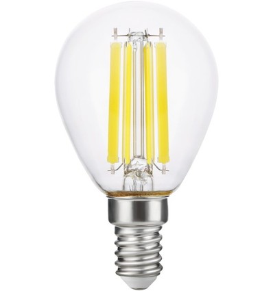 E14 7W dimmbare LED-Tropfenlampe - G45, Filament, 806lm, Klarglas