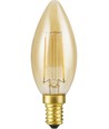 E14 2,9W dimmbare LED-Kronlampe - Filament, 250lm, 2200K, Goldglas, C35 Kerze