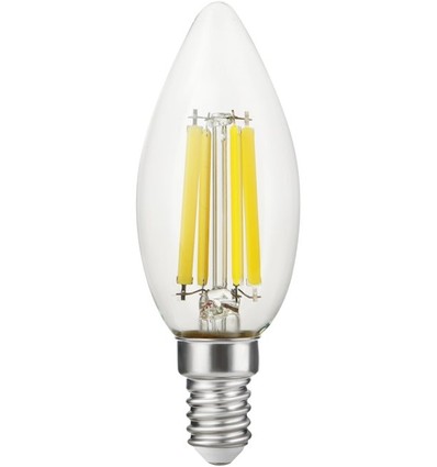 E14 7W dimmbare LED-Kerzenlampe - Filament, C35, 806lm, 2700K, Klarglas