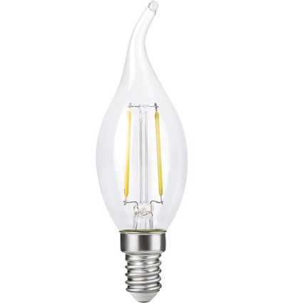 E14 2,5W dimmbare LED-Windstoßkerze - C35, Filament, klar, 2700K