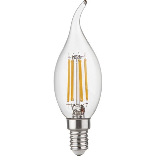 E14 4,7W dimmbare LED-Kronlampe mit Spitze - C35, Filament, Klarglas, 2700K