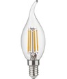 E14 4,7W dimmbare LED-Kronlampe mit Spitze - C35, Filament, Klarglas, 2700K