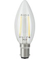 BA15d 2,5W LED-Tropfenlampe dimmbar - C35, Filament, 250lm, 2500K, Klarglas