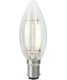 BA15d 2,5W LED-Tropfenlampe dimmbar - C35, Filament, 250lm, 2500K, Klarglas